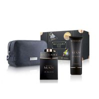 Bvlgari Man In Black parfumovaná voda pre mužov 100 ml + balzám po holení 100 ml + kozmetická taška darčeková sada