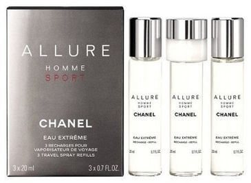Chanel Allure Sport Eau Extreme parfumovaná voda pre mužov 3 x 20 ml náplne