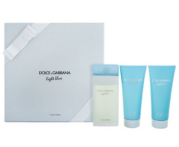 Dolce & Gabbana Light Blue toaletná voda pre ženy 100 ml + sprchový gél 100 ml + telové mkieko 100 ml darčeková sada