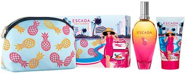 Escada Miami Blossom toaletná voda pre ženy 100 ml + telové mlieko 150 ml kozmetická taška darčeková sada