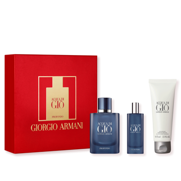 Giorgio Armani Acqua di Gio Profondo parfumovaná voda pre mužov 40 ml + sprchový gél 75 ml + EDP 15 ml darčeková sada