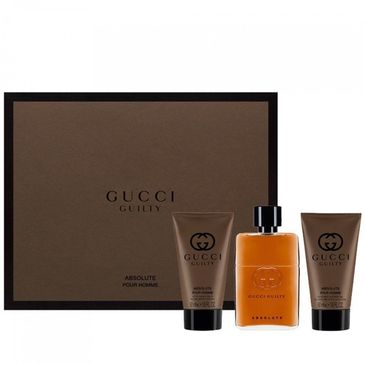 Gucci Guilty Absolute Pour Homme parfumovaná voda pre mužov 50 ml + balzám po holení 50 ml + sprchový gél 50 ml darčeková sada